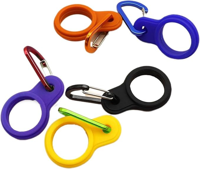 6 Pcs Silicone Water Bottle Buckle with Carabiner Clip Portable Secure Bottle Holder Water Bottle... | Amazon (US)