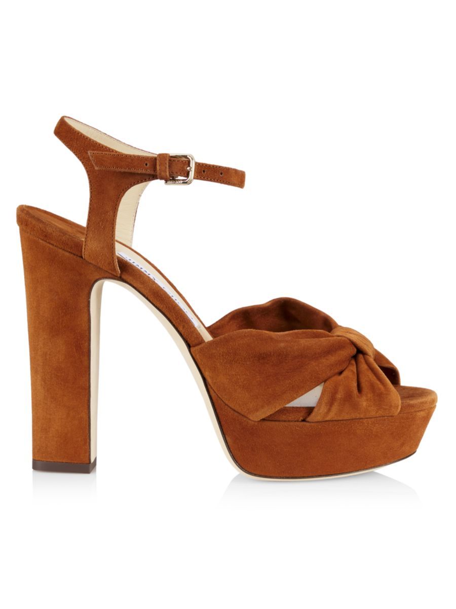 Jimmy Choo Heloise Knot Suede Platform Sandals | Saks Fifth Avenue