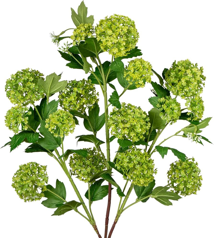 DILATATA Faux Hydrangea Flowers 31" Green Artificial Hydrangea Spray with 5 Flower Heads, 3 Per B... | Amazon (US)