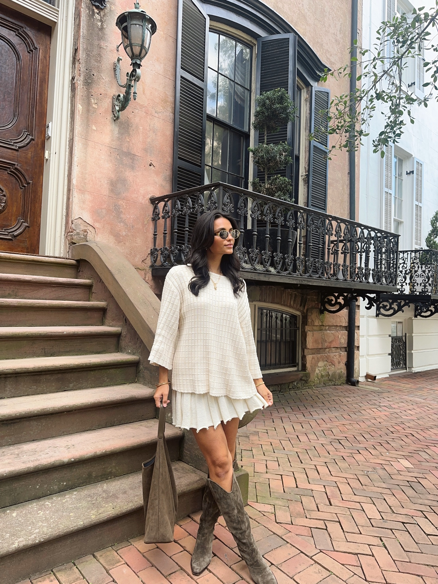 wearing a size small in the set & a 7.5 in the boots, both are true to size 