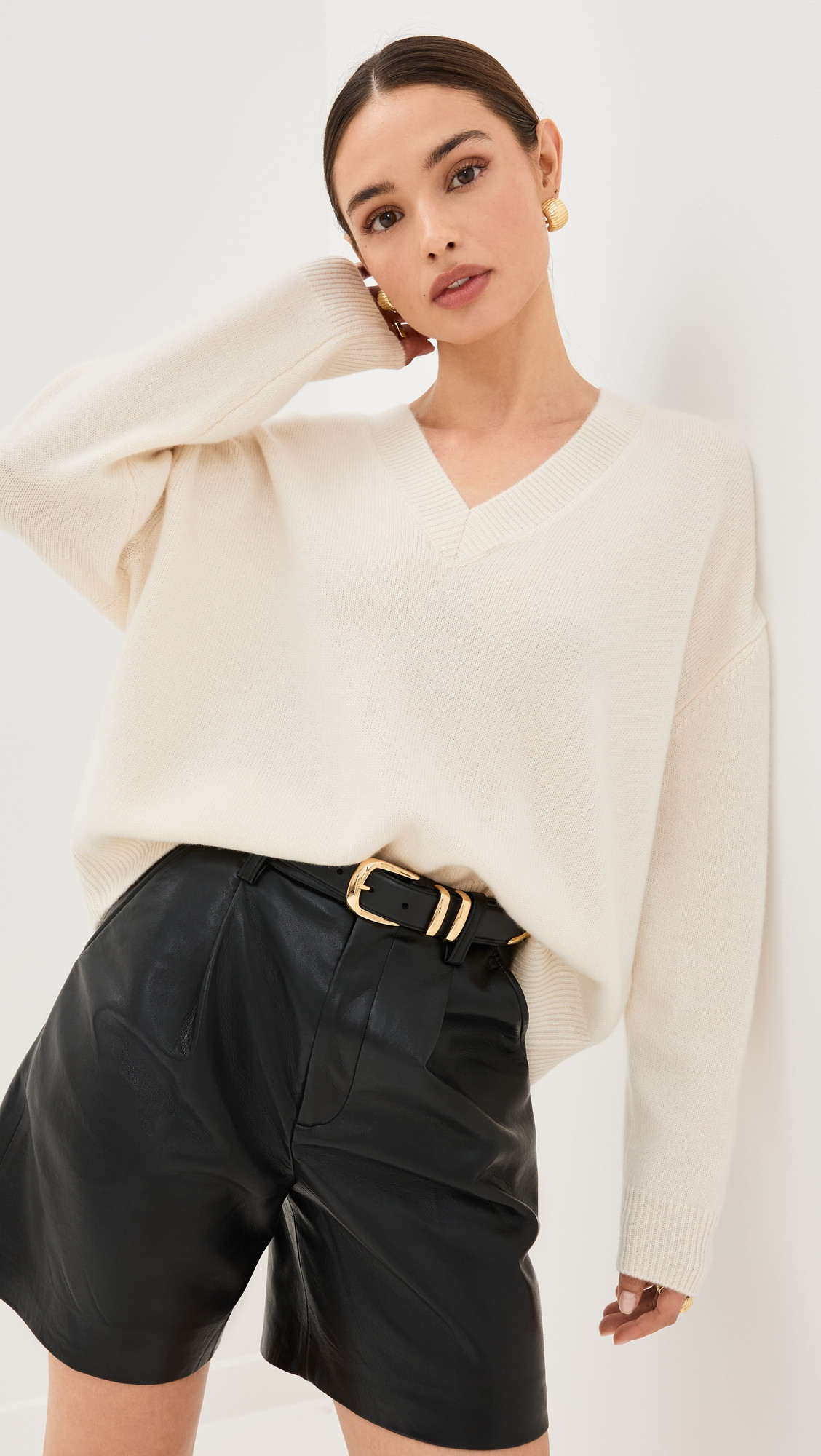 ANINE BING Lee Sweater Ivory S | Shopbop