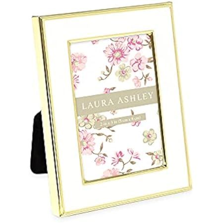Laura Ashley 2x3 Gold Flat Metal Picture Frame (Vertical) with Pull-Out Easel Stand, Made for Tablet | Amazon (US)