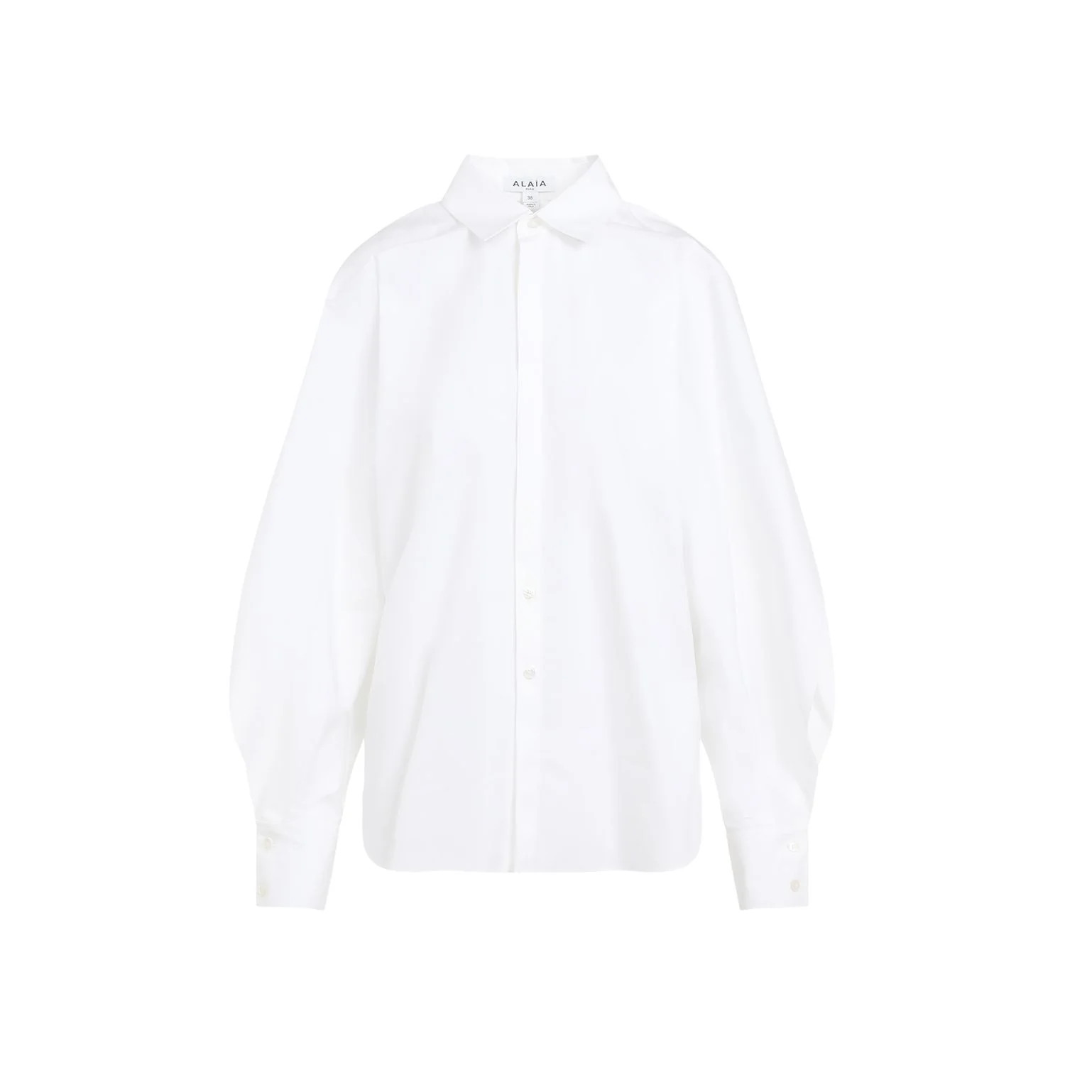 AlaÃ¯a Women's Pret A Porter White Shirt in Blanc | Size 36 | AA9C09556T611000000 | LOZURI