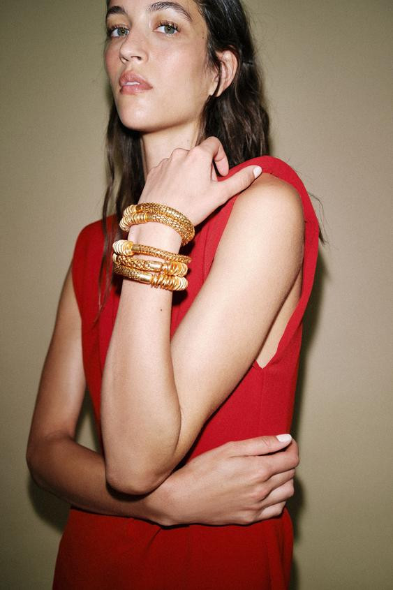 FIVE-PACK OF ELASTIC BRACELETS WITH METAL PIECES | Zara US