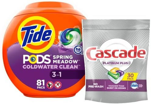 Tide PODS Laundry Detergent Pacs and Cascade Dishwasher Pods Bundle: 3-in-1 HE Spring Meadow Scen... | Amazon (US)