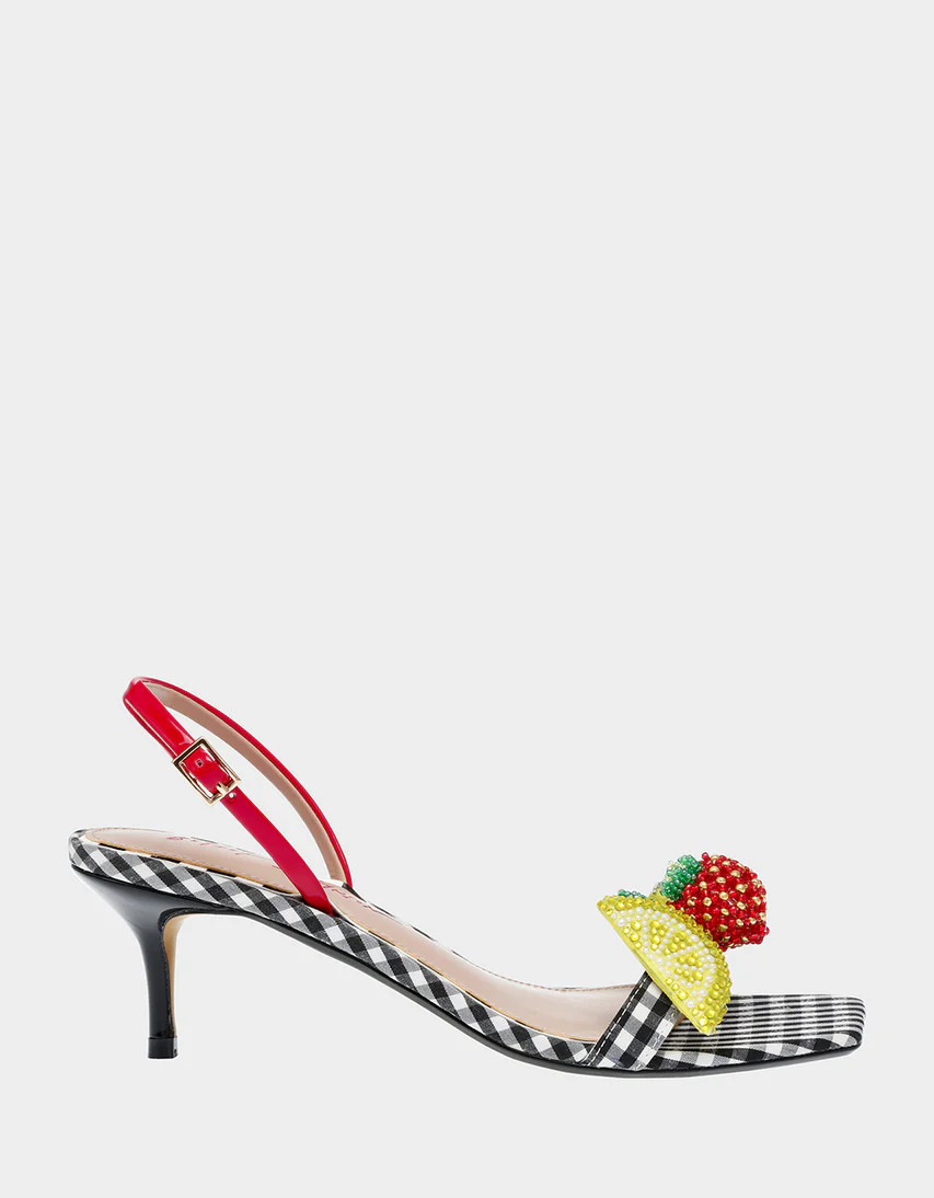 COLSON Black Multi Slingback Kitten Heel | Women's Heels | Betsey Johnson