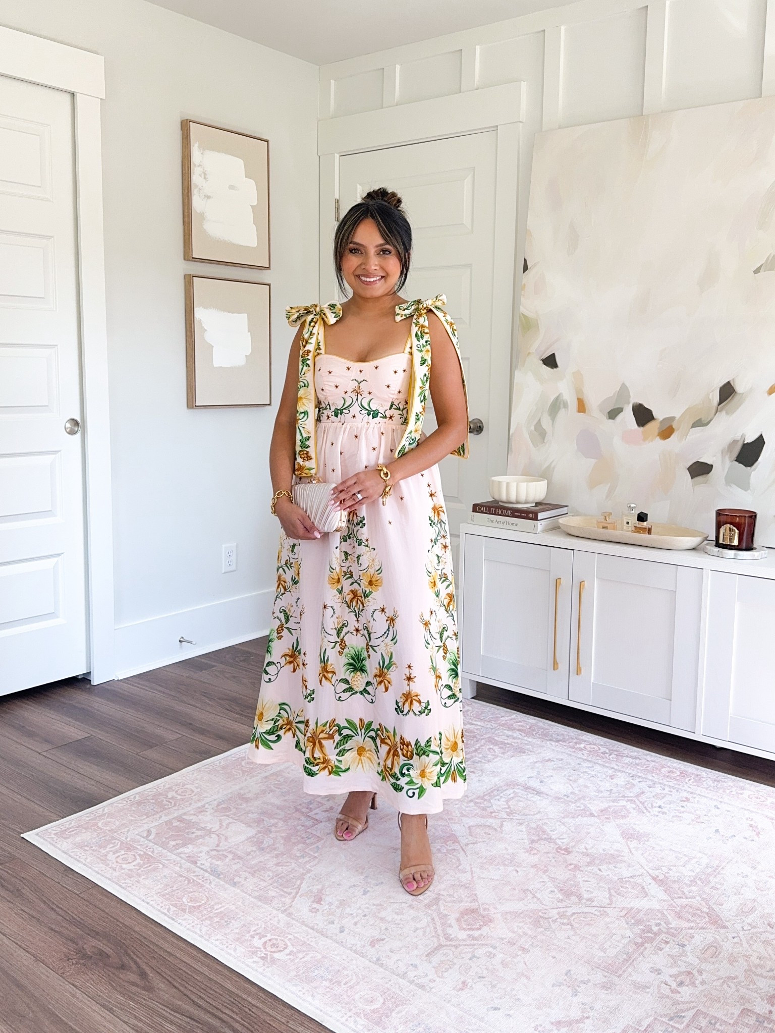 Pink floral tie shoulder dress size xxs TTS
Clear heels size 5 TTS


#LTKStyleTip #LTKPetite #LTKTravel