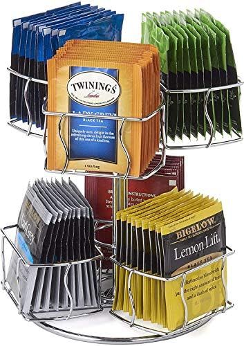 Amazon.com: Nifty Tea Bag Spinning Carousel – 6 Compartments, Up to 60 Tea Bags Storage, Spins ... | Amazon (US)