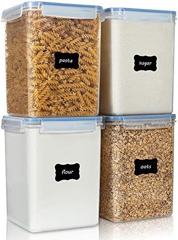 Large Food Storage Containers 5.2L / 176oz, Vtopmart 4 Pieces BPA Free Plastic Airtight Food Stor... | Amazon (US)