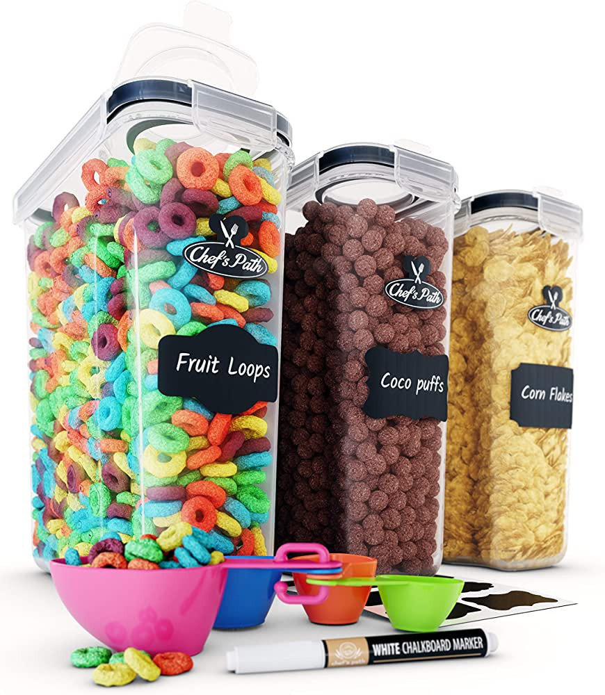 Cereal Containers Storage Set, Airtight Food Storage Containers, Kitchen & Pantry Organization, 8... | Amazon (US)