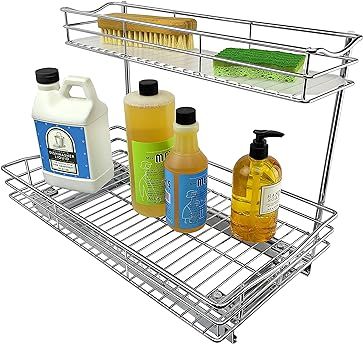 Lynk Professional Under Sink Cabinet Organizer Pull Out Two Tier Sliding Shelf, 11.5w x 18d x 14h-In | Amazon (US)