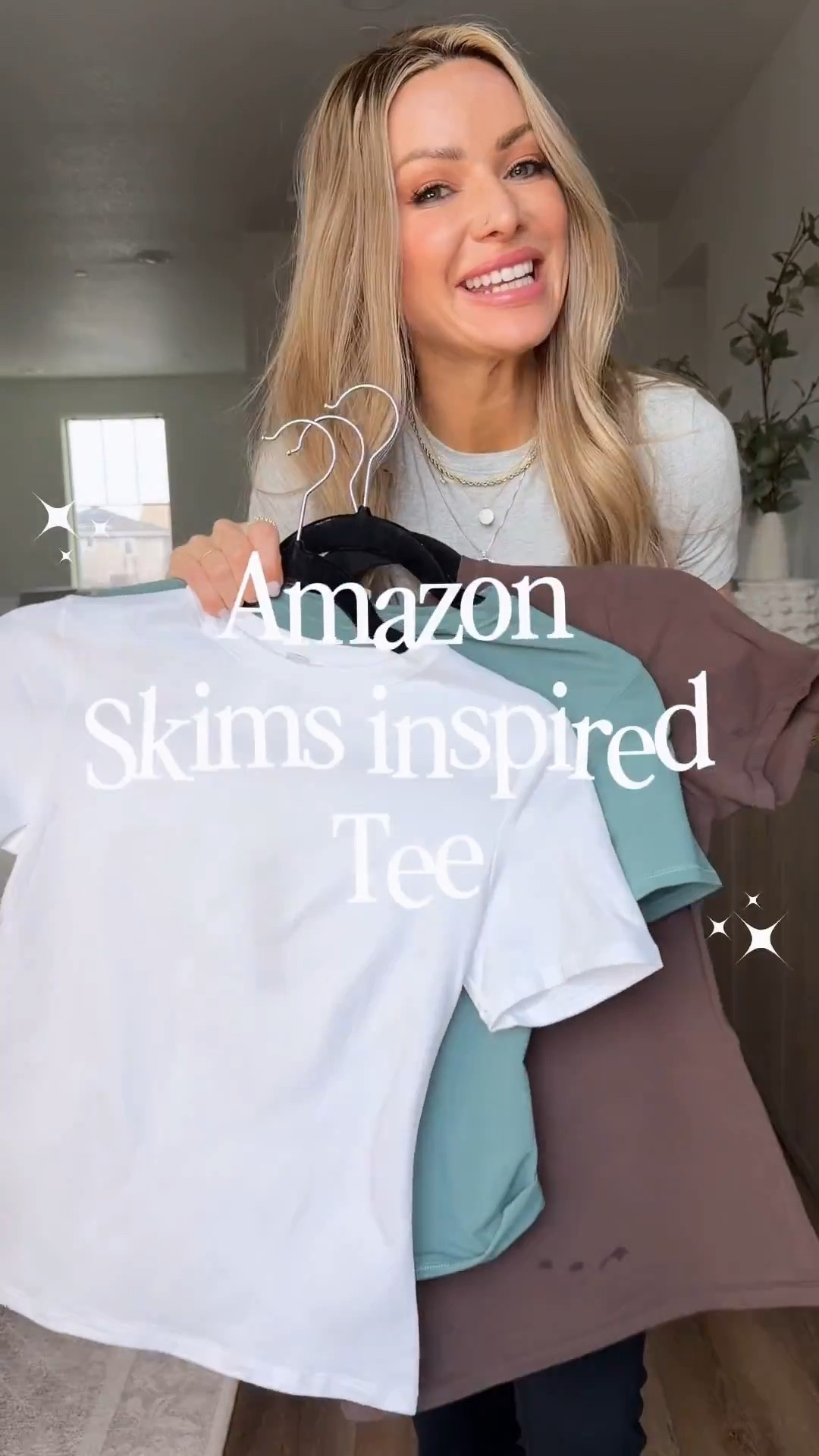 Amazon must have!! And it’s on sale for $14.99 🎉 skims look for less tee that you’re going to want in every color. Comment AMAZON and I’ll send you the details of this soft body skimming tee you’re going to love! 
#amazonfind #amazonbasic #lookforless
