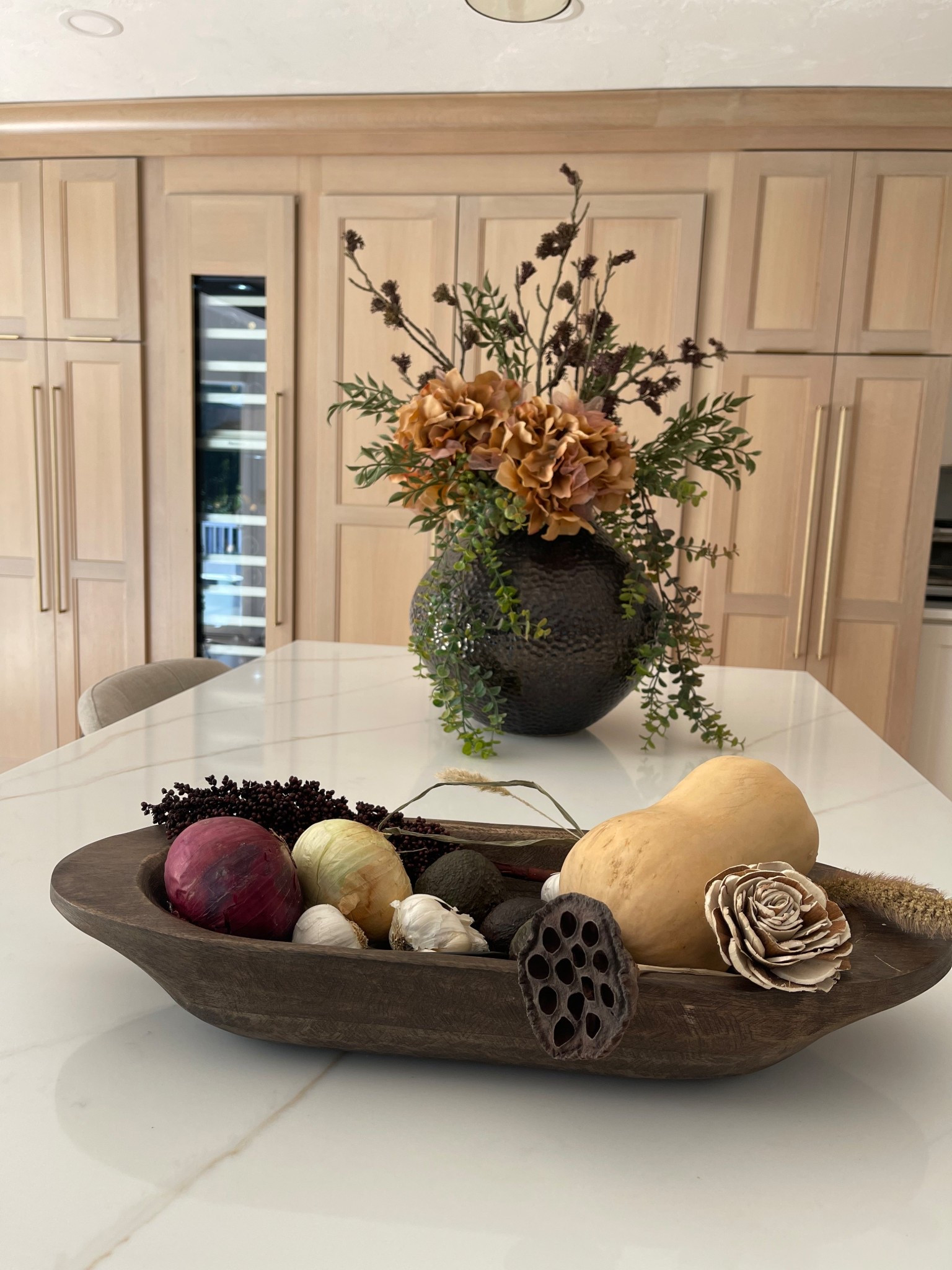 Trying to find ways to incorporate these trending dark, rich woods in my white oak kitchen. These dough bowls bring so much warmth and depth into the kitchen- I love it. 
So far I’ve been filling them with the produce we use anyway. It a purposeful piece 🧄 🧅 🥑 

#LTKHome #LTKSeasonal