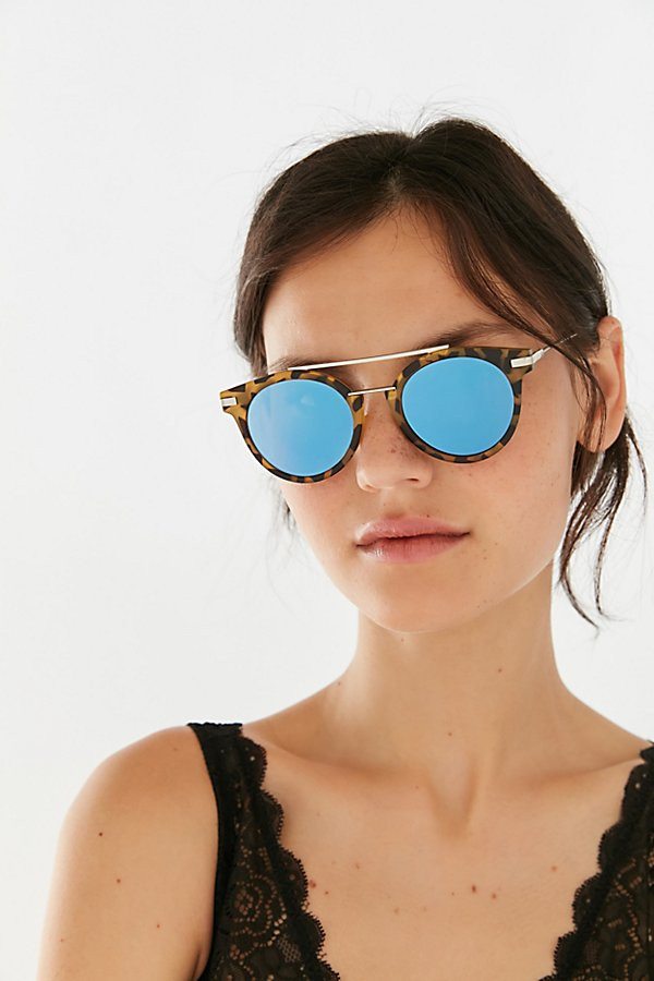 Sydney Double Brow Bar Round Sunglasses | Urban Outfitters (US and RoW)