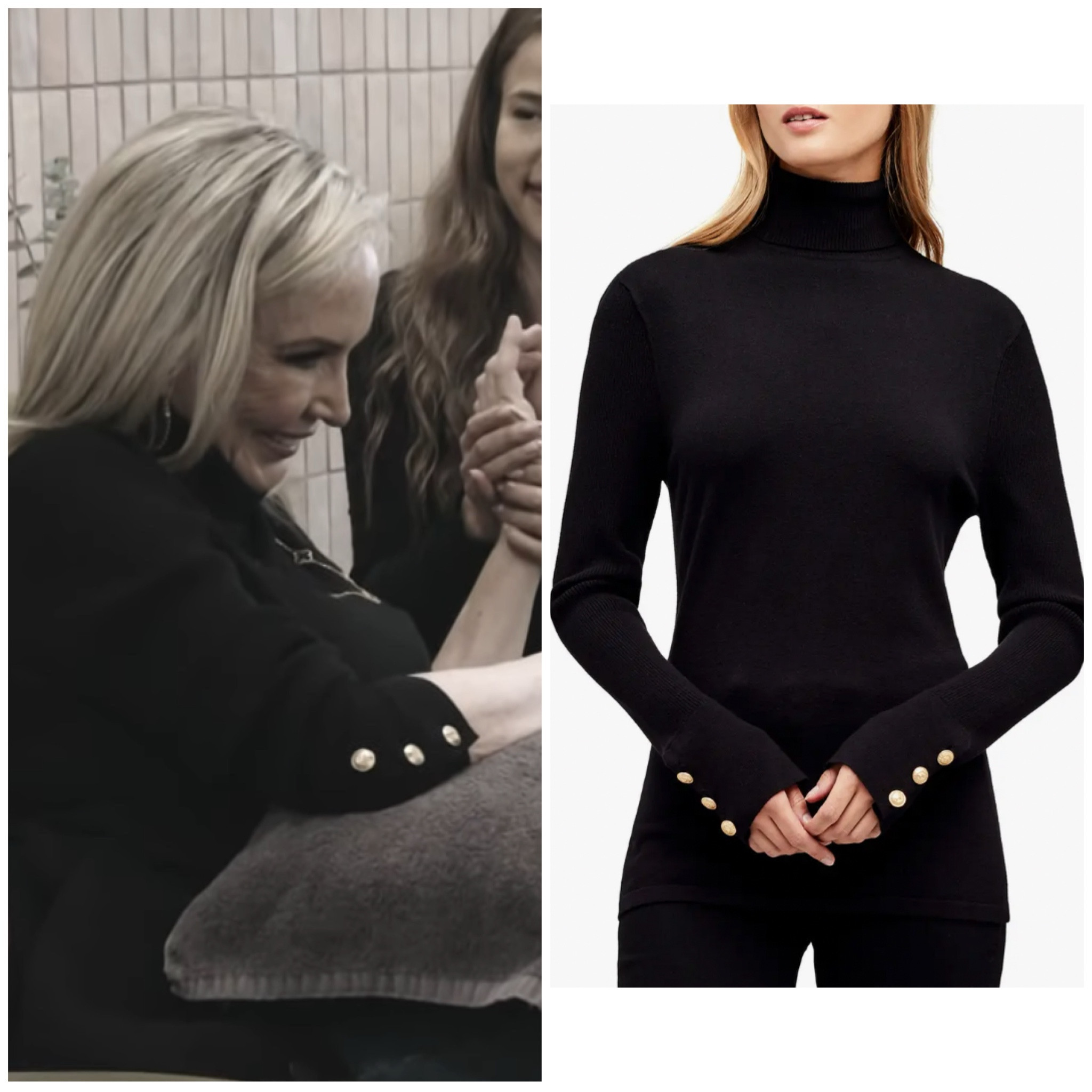 Shannon Beador’s Button Sleeve Turtleneck