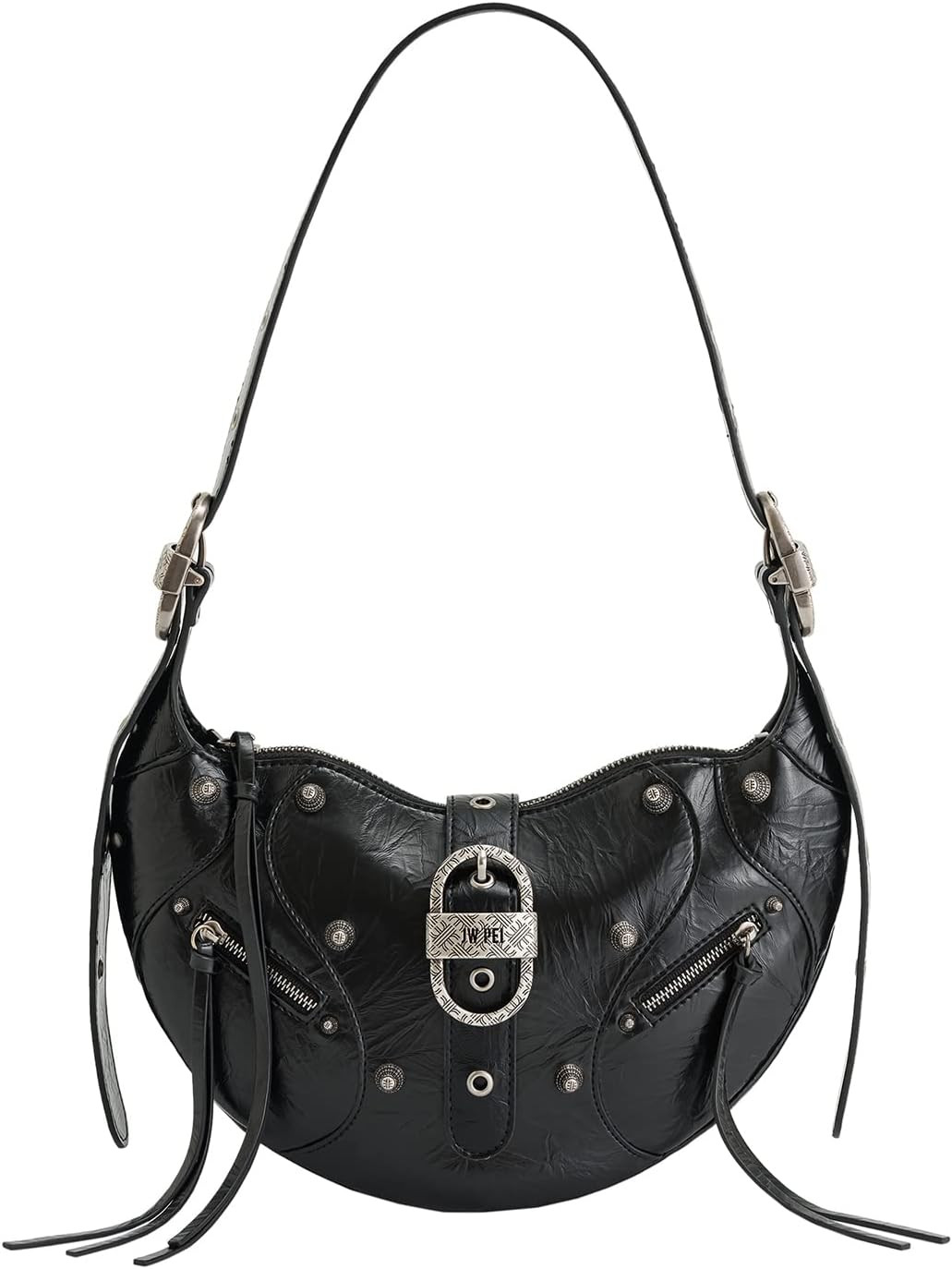 JW PEI Women's Tessa Shoulder Bag - Crushed Black | Amazon (US)