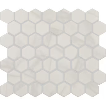 Style Selections Bianco Carrara 10-in x 12-in Matte Ceramic Stone Look Hexagon Mosaic Floor and W... | Lowe's
