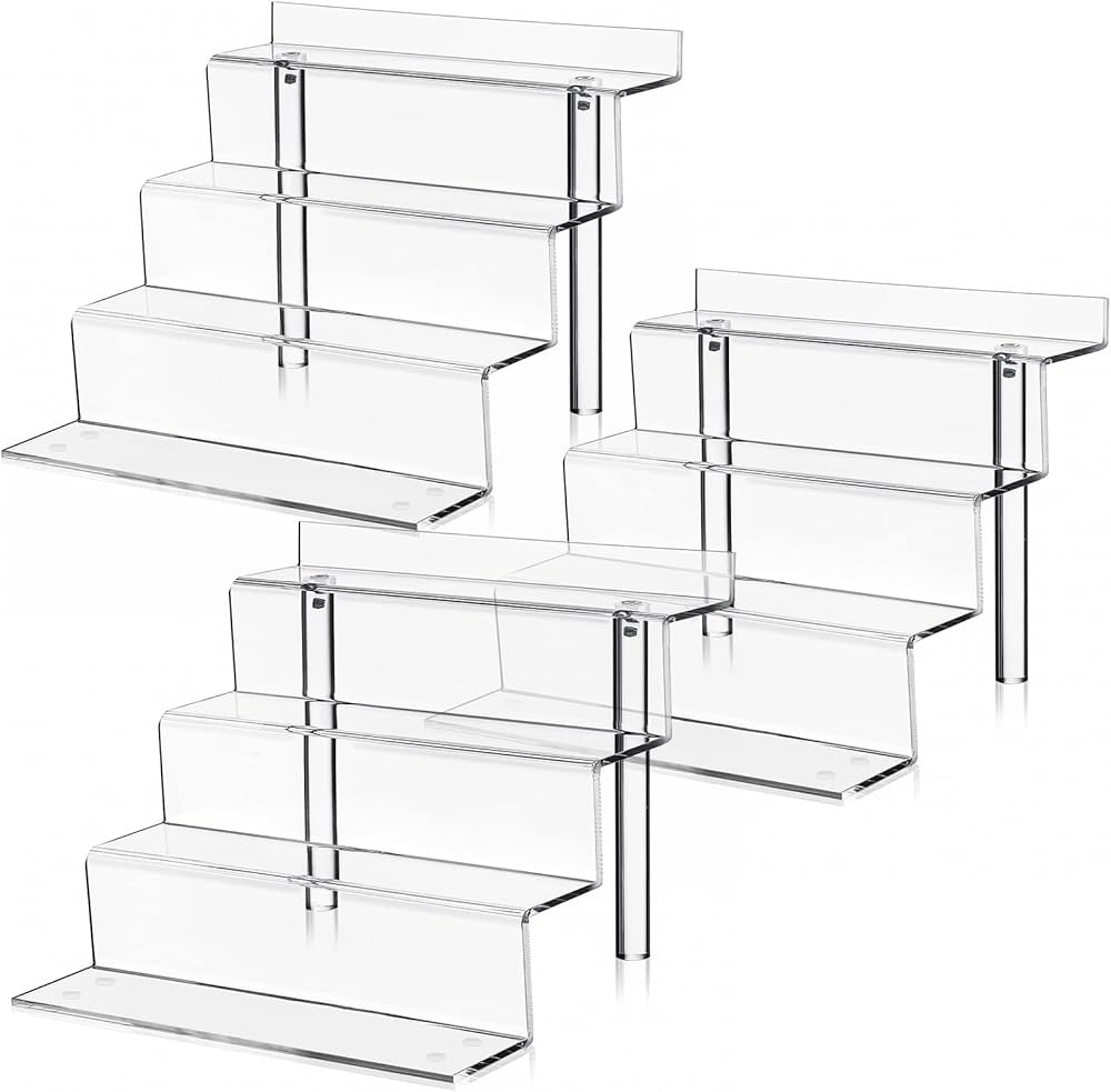 Clear Acrylic Display Riser Shelf for Pops & Toys Figures, Cupcake Stand for Nail Polish, Shot Gl... | Amazon (US)