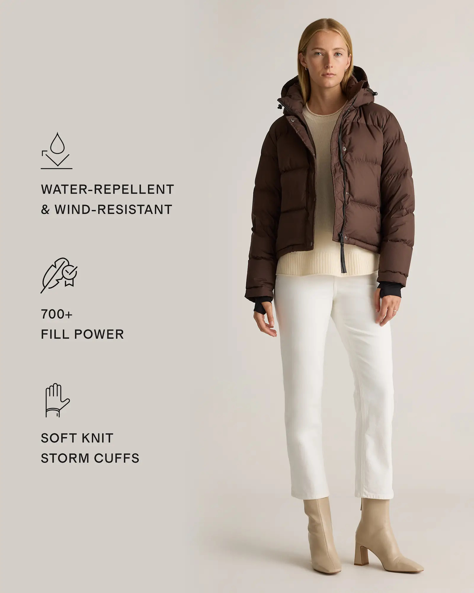 Responsible Down Cropped Puffer Jacket | Quince