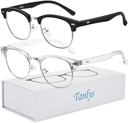 Tanlys 2 Pack Blue Light Blocking Glasses for Computer Eye Strain [Dry Eye & Sour Eye], Anti UV R... | Amazon (US)