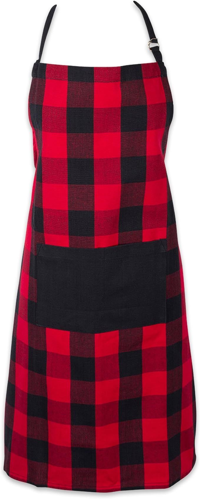 DII Cotton Adjustable Buffalo Check Plaid Apron with Pocket & Extra-Long Ties, 32 x 28", Men and ... | Amazon (US)