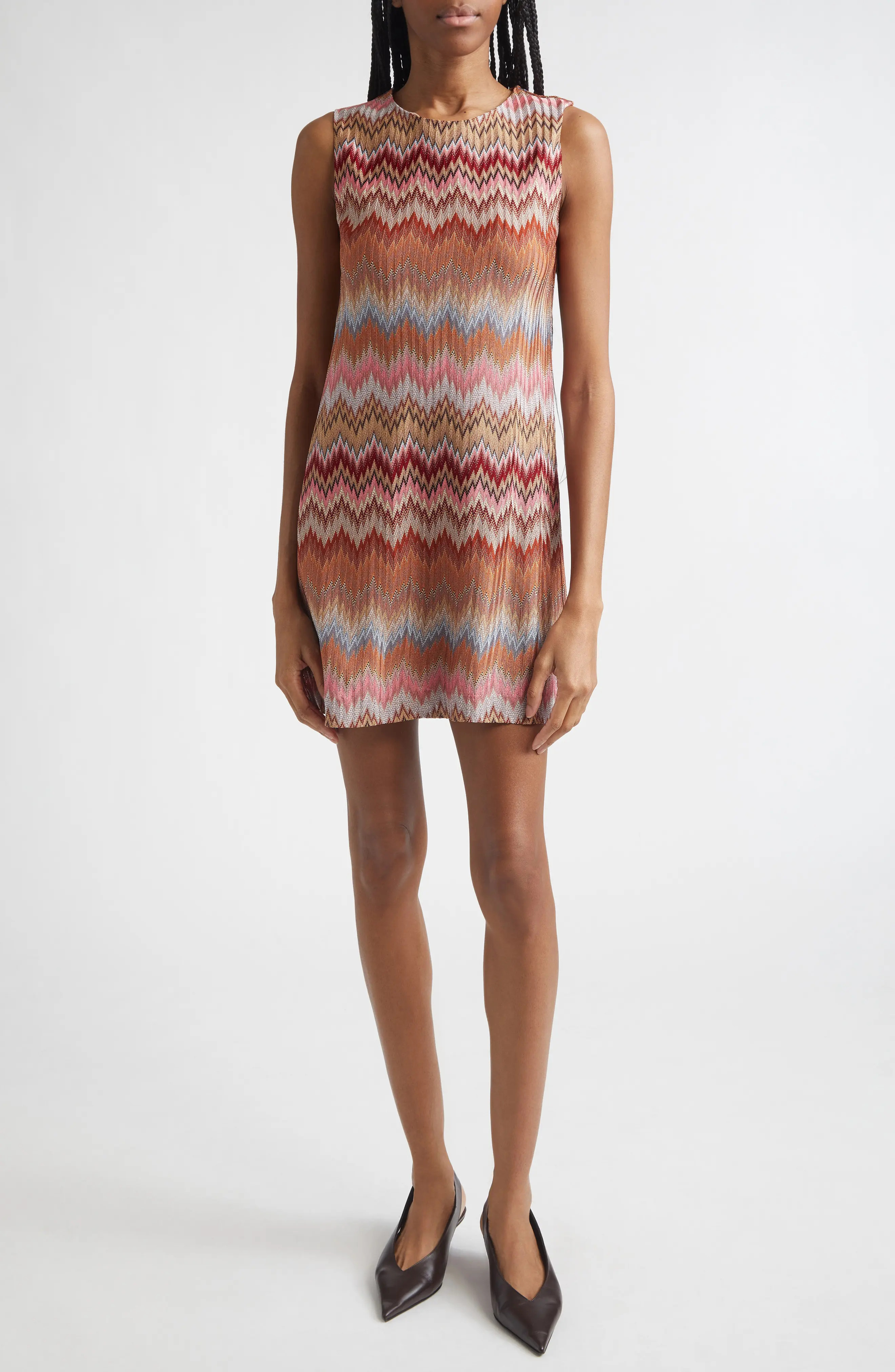 Chevron Stripe Sleeveless Knit Minidress (Women) | Nordstrom | Nordstrom