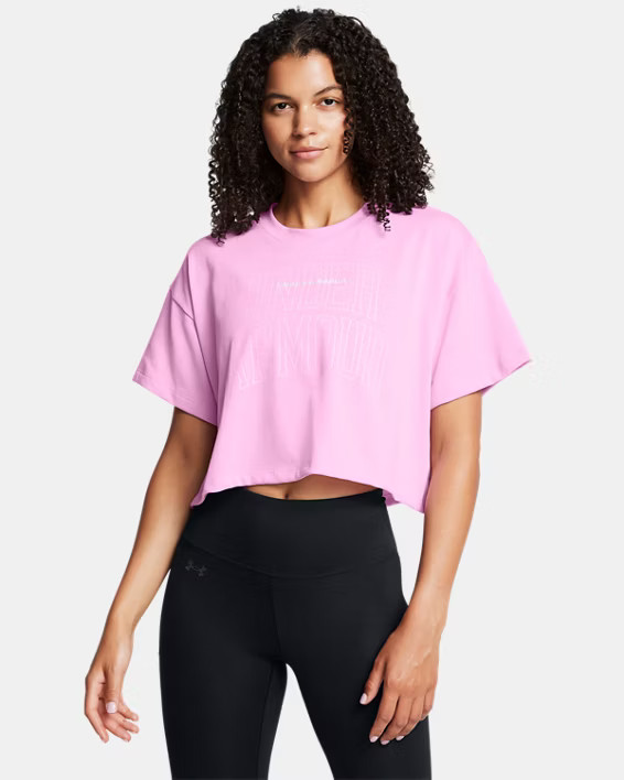 Women's UA Varsity Mix Heavyweight Crop Short Sleeve | Under Armour | Under Armour (US)