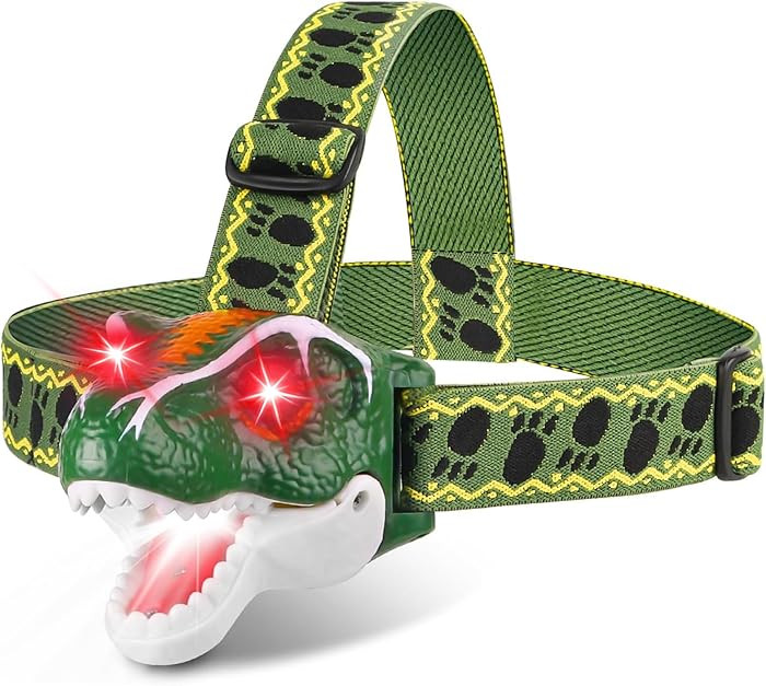 Dinosaur Headlamp for Kids Flashlights Camping Gear - Dinosaur Toys for Boys Girls 3+ Outdoor Toy... | Amazon (US)