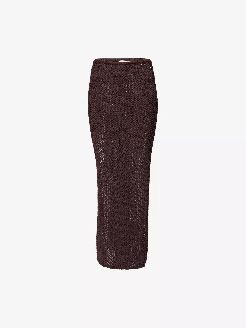Fontelina Crochet Cotton-Blend Knit Maxi Skirt | Selfridges