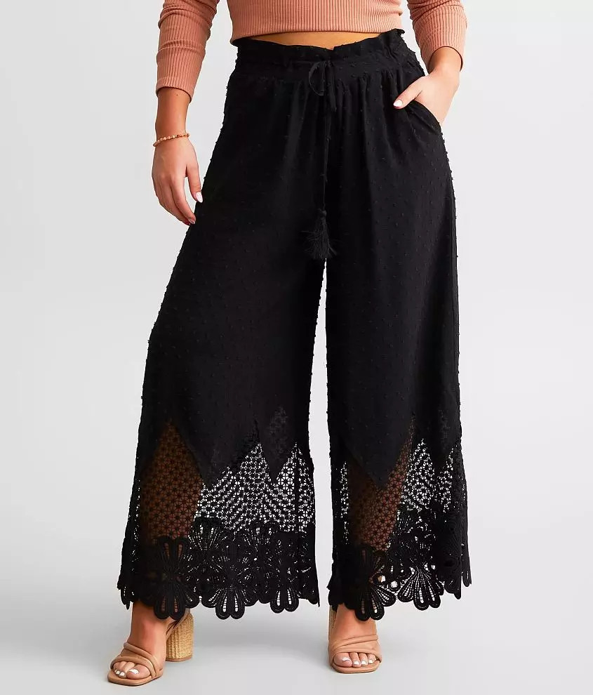 Swiss Dot Wide Leg Pant | Buckle