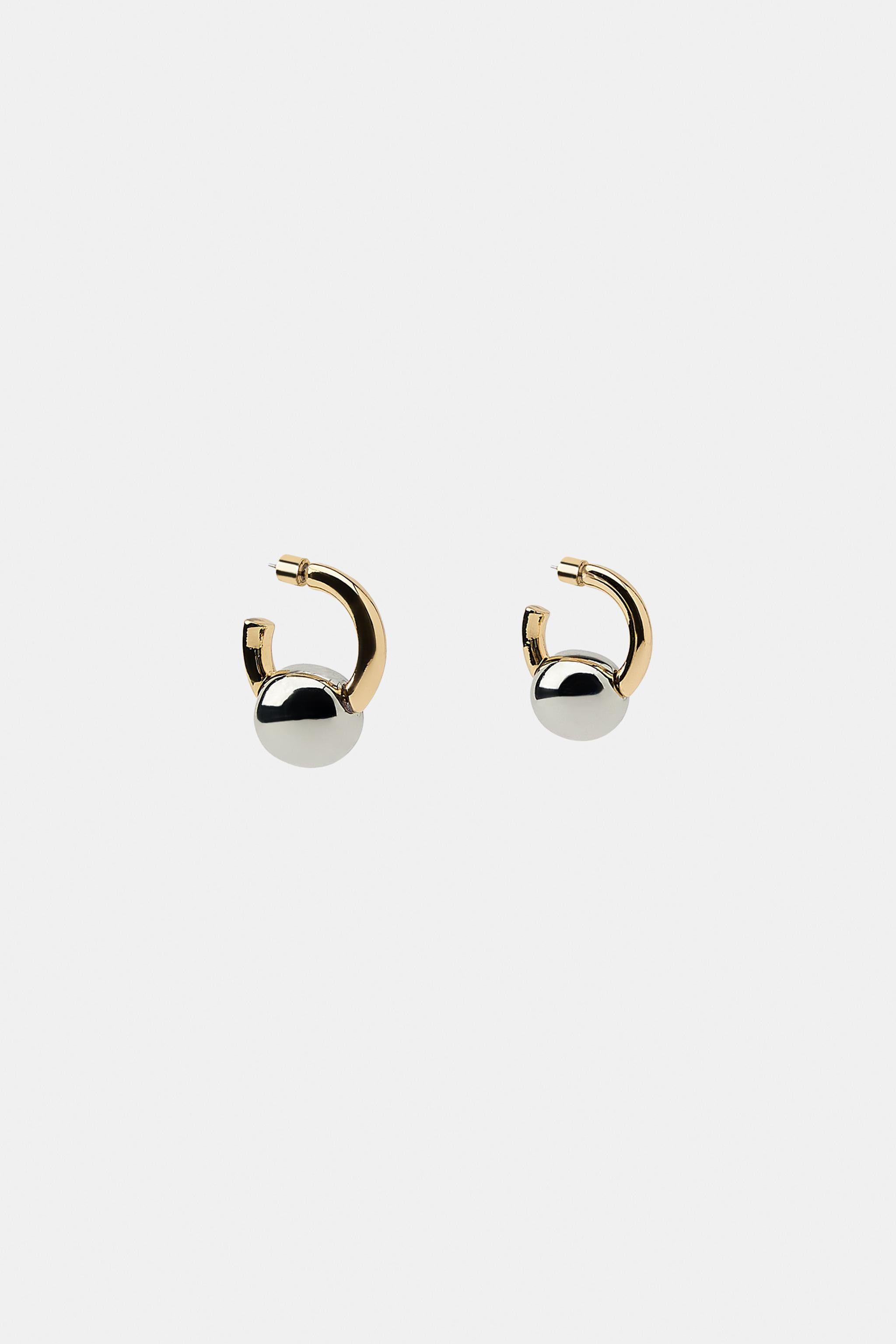 COMBINATION BALL HOOP EARRINGS | Zara US