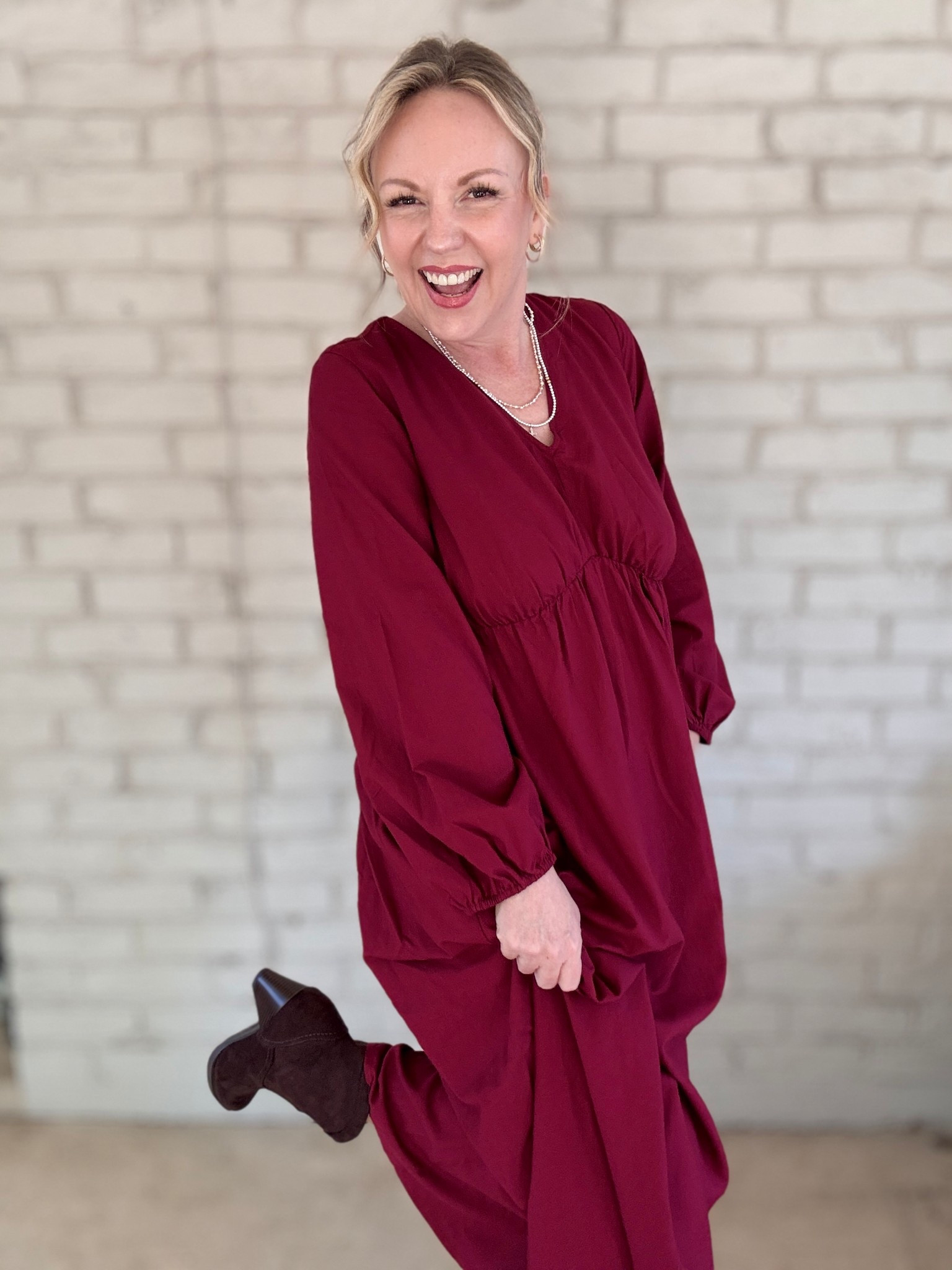 Medium dress; boots tts

#LTKOver40 #LTKHoliday #LTKSeasonal