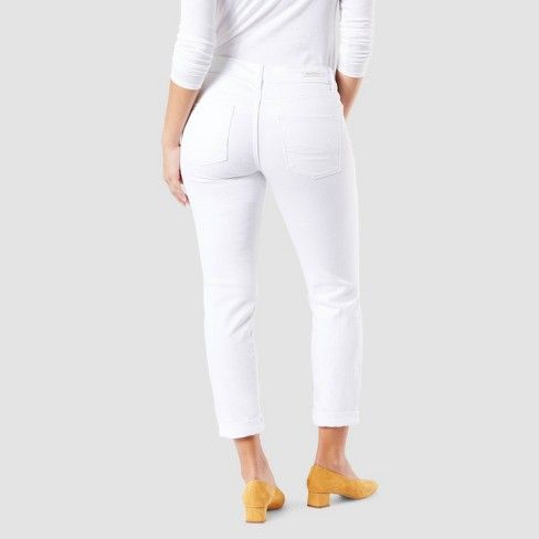 DENIZEN® from Levi's® Women's Mid-Rise Modern Slim Cuffed Jeans - White | Target