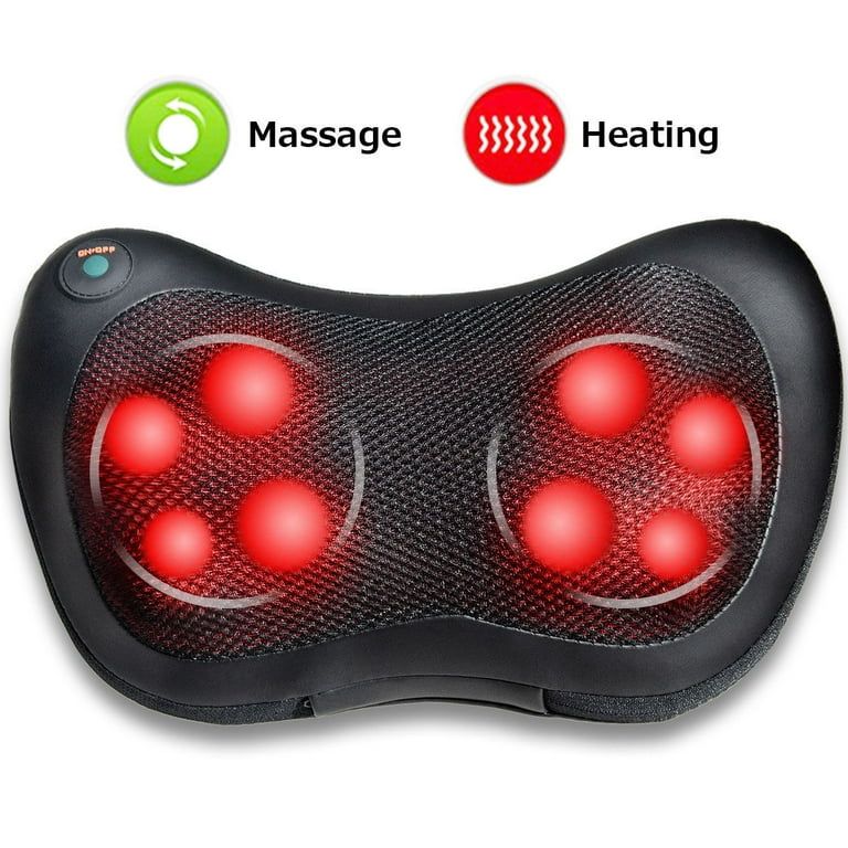 Costway Shiatsu Shoulder Neck Back Massage Pillow W/Heat Deep Kneading Massager Car Seat | Walmart (US)