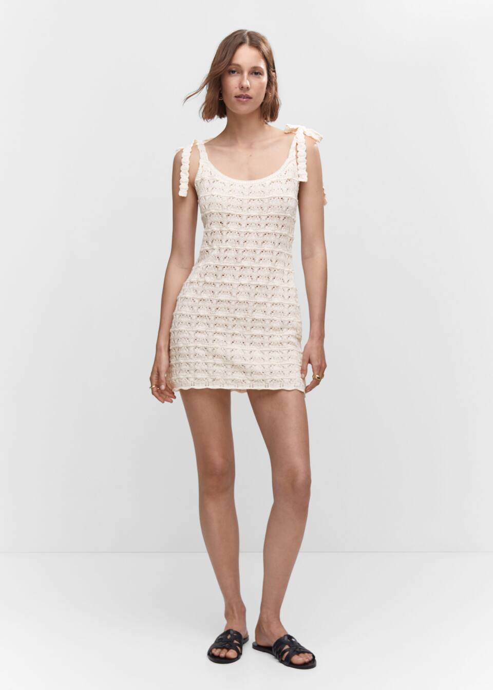 Crochet dress with ties | MANGO (NL)
