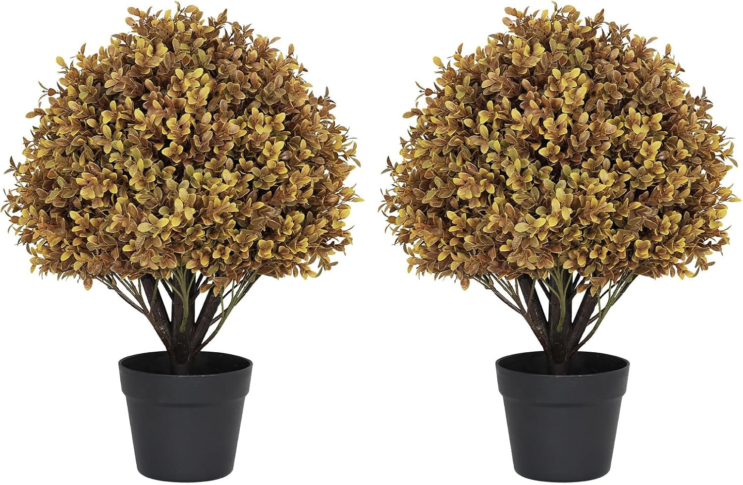 24" Artificial Boxwood Ball Plants Outdoor, Fall Topiary Trees | Amazon (US)