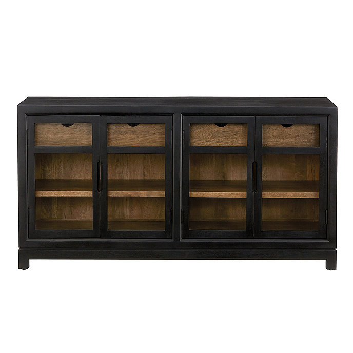 Lavella Rustic Sideboard with Shelves and Glass Doors | Ballard Designs, Inc.