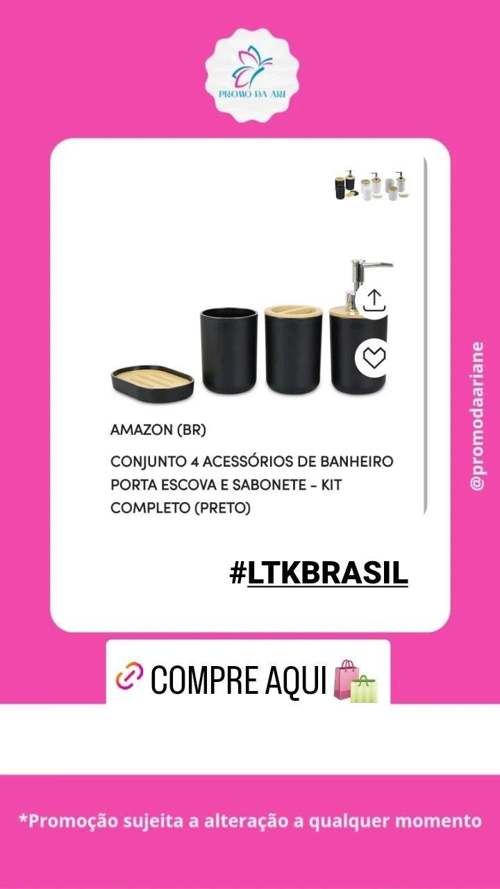 Beleza Eco-Consciente - Elevamos o padrão em acessórios de banheiro com nosso conjunto exclusivo, que combina funcionalidade com um design sustentável. Este conjunto inclui quatro peças essenciais: um porta-escova de dentes, uma saboneteira, um dispenser para sabonete líquido e um recipiente versátil, todos com tampas elegantes de bambu.



#LTKhome #LTKfamily #LTKbrasil
