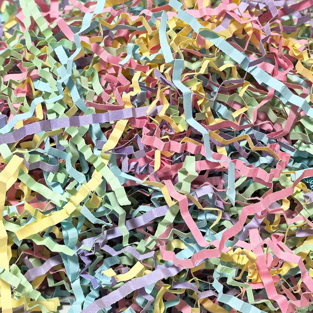 NEWMIAO 1 LB / 455g Easter Grass, 5 Colors Mix Crinkle Cut Paper Shred Filler for Basket Stuffing... | Amazon (US)
