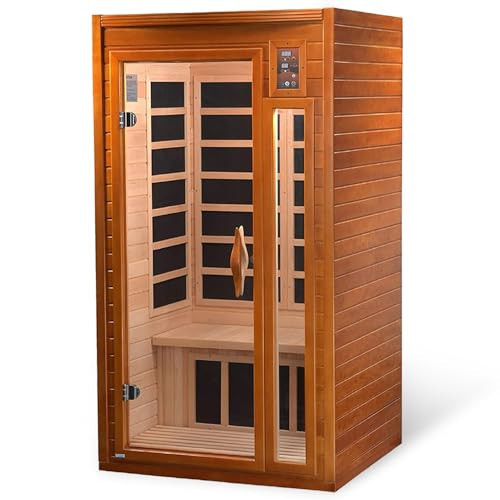 Dynamic Saunas Barcelona 1- to 2-Person Low EMF FAR Infrared Sauna with Red Light Therapy & Bluetooth Speakers | Personal Indoor Dry Heat Sauna for Home & Gym – Made from Canadian Hemlock | Amazon (US)