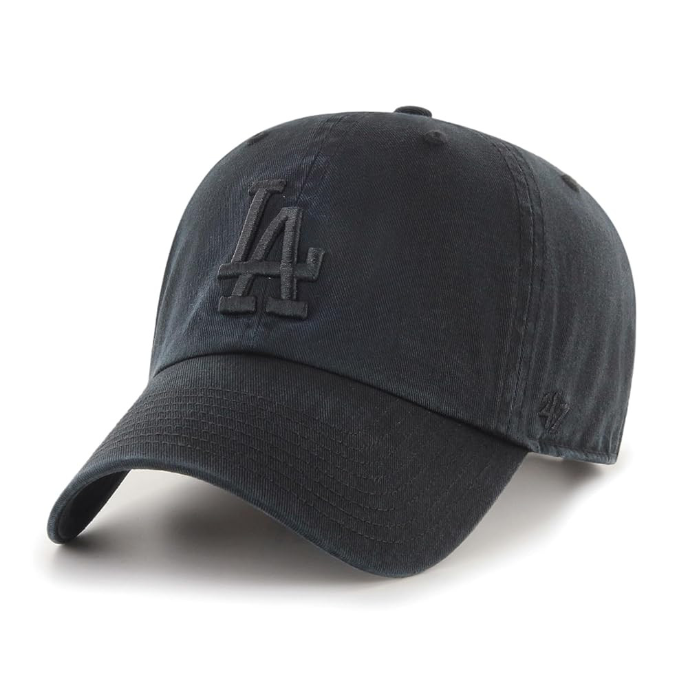 47 Brand Los Angeles LA Dodgers Clean Up Hat Cap Adjustable (All Black) | Amazon (US)