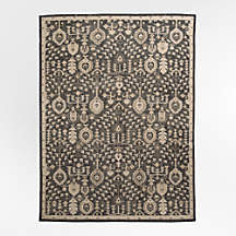 Combe Wool Traditional Handknotted Deep Brown Area Rug 8'x10' | Crate & Barrel