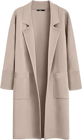 LILLUSORY Frauen Lange Dressy Strickjacke Pullover Herbst Trendy Oversized Coatigan 2023 Strickja... | Amazon (DE)