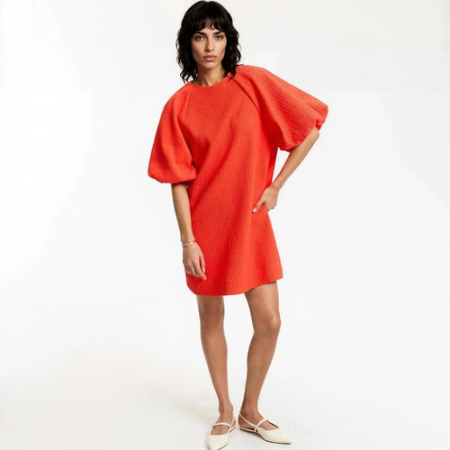 Short Puff Sleeve Mini Dress | La Redoute (UK)