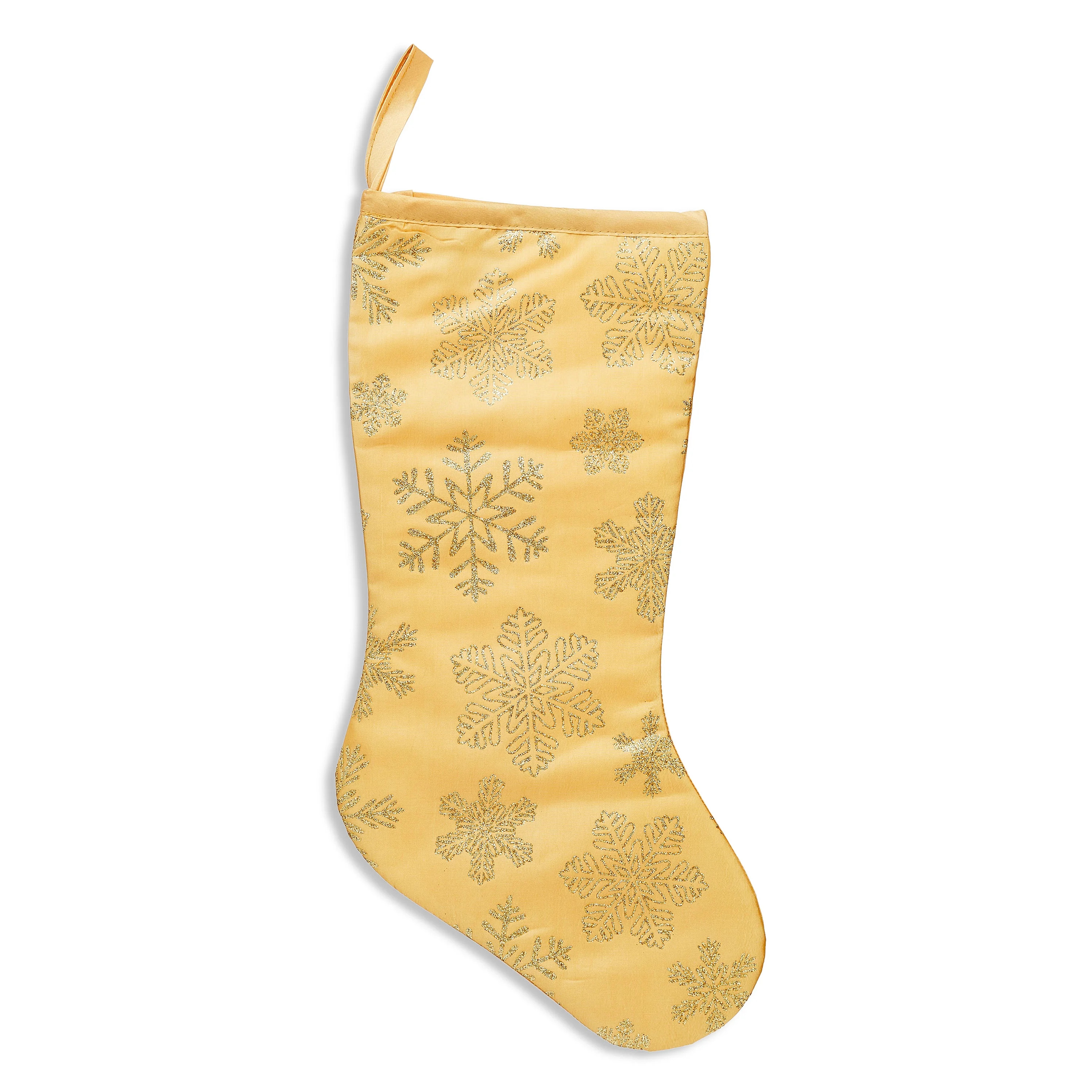 Christmas Stocking, Gold Snowflakes,18.9", by Holiday Time | Walmart (US)
