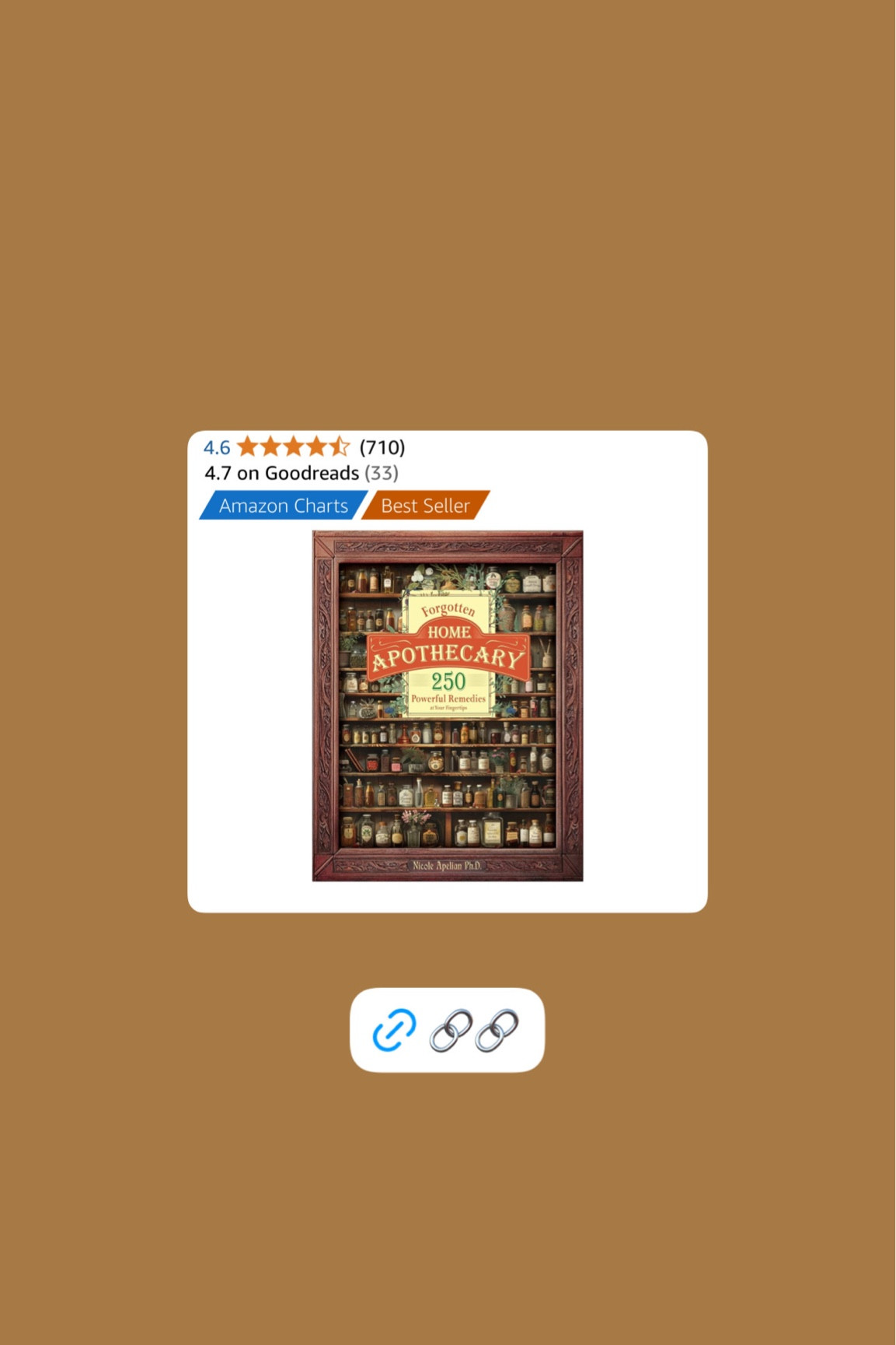 This is the book I got my husband for Christmas. It has tons of natural remedies in it to replace common everyday items that are a more natural approach to healing  