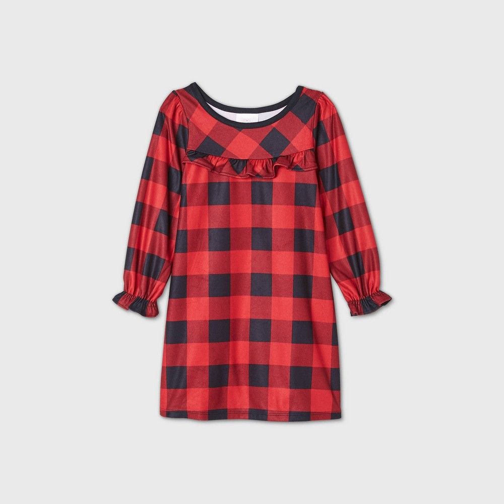 Toddler Girls' Holiday Buffalo Check Flannel Matching Family Pajama Nightgown - Wondershop™ | Target
