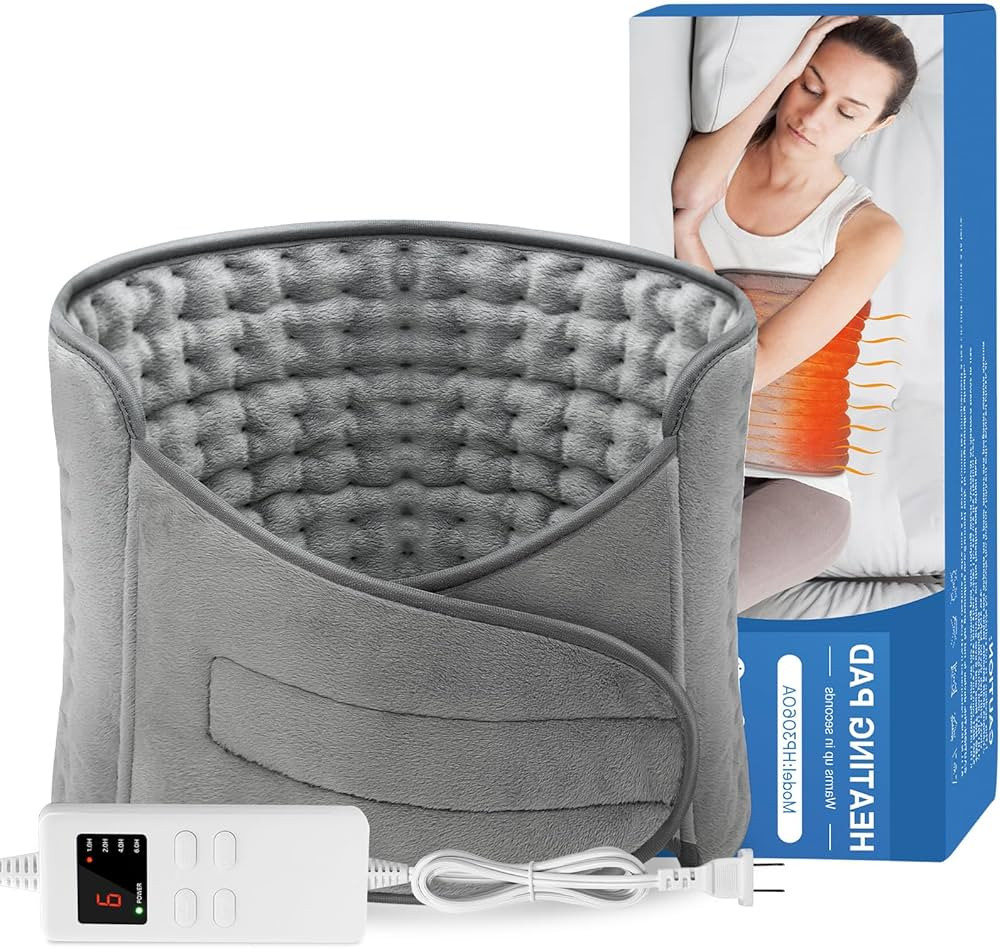 Upgraded Heating Pad XL Electric Heat Pads with 4 Timer Settings (12"x24"+20'') Ultra-Soft Heat P... | Amazon (US)