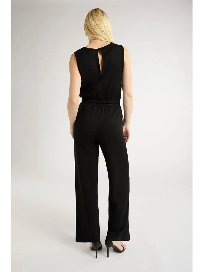 Scoop Women’s Ultimate ScubaKnit Racerback Wide Leg Jumpsuit, Sizes XS-XXL | Walmart (US)
