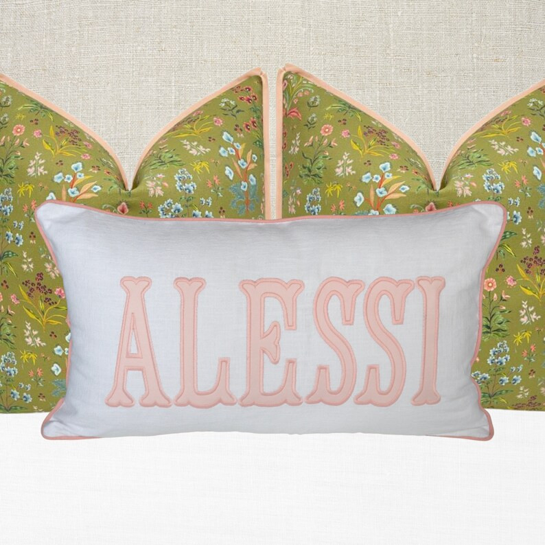 12x20 in Personalized Applique Name and Monogram Pillow Cover - Etsy | Etsy (US)